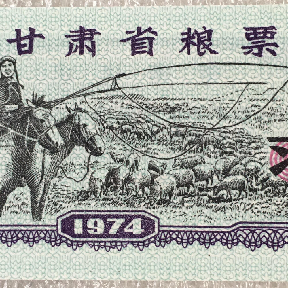         1974年甘肃省粮票贰市两人物粮票全新品相未流通原版真品如图供应票证旧藏文玩艺术收藏