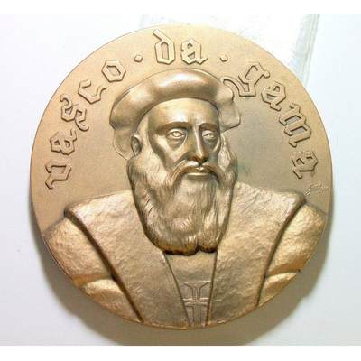 【艺术】葡萄牙艺术大章 大航海家达伽马诞辰600年 高浮雕精制超大铜章 80MM 263克 - 【艺术】葡萄牙艺术大章 大航海家达伽马诞辰600年 高浮雕精制超大铜章 80MM 263克
