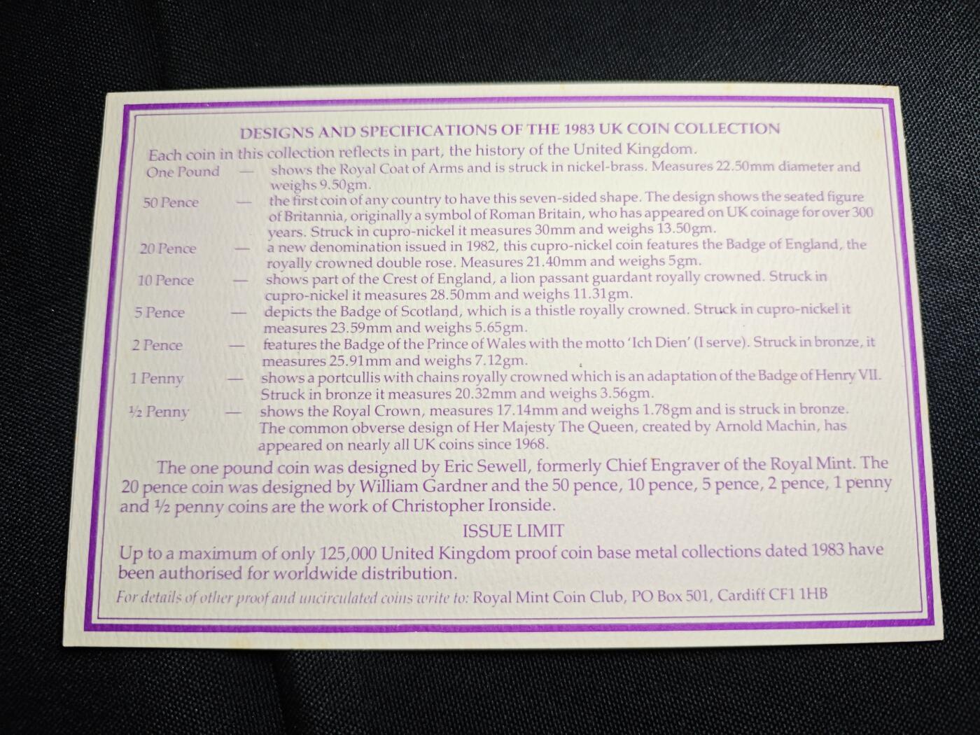 KK钱币收藏小铺   套币专场 2月预留时间 周末发货  1983英国清年精制套币