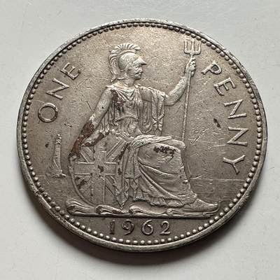 🌹外币初藏🌹🐯2026年第28场   每周二四六晚8️⃣点 接代拍 - 英国1962年一便士 后制镀银