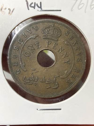 2026年第三十五场(总第二百零四场）外国精品纸夹币场(免佣金) - 英属西非1952单年份1便士(乔治六世时期第三版，KN标金斯诺顿厂造)