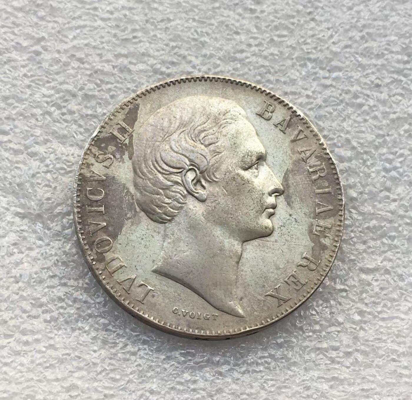 世界钱币专场拍卖 每周二开拍 首发年1865年德国巴伐利亚路德维希圣母抱婴1泰勒银币