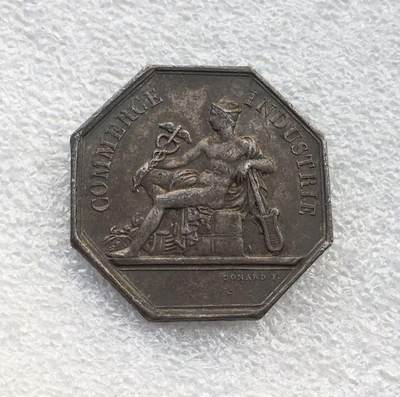 世界钱币专场拍卖 每周二开拍 - 19世纪法国八角银代币章