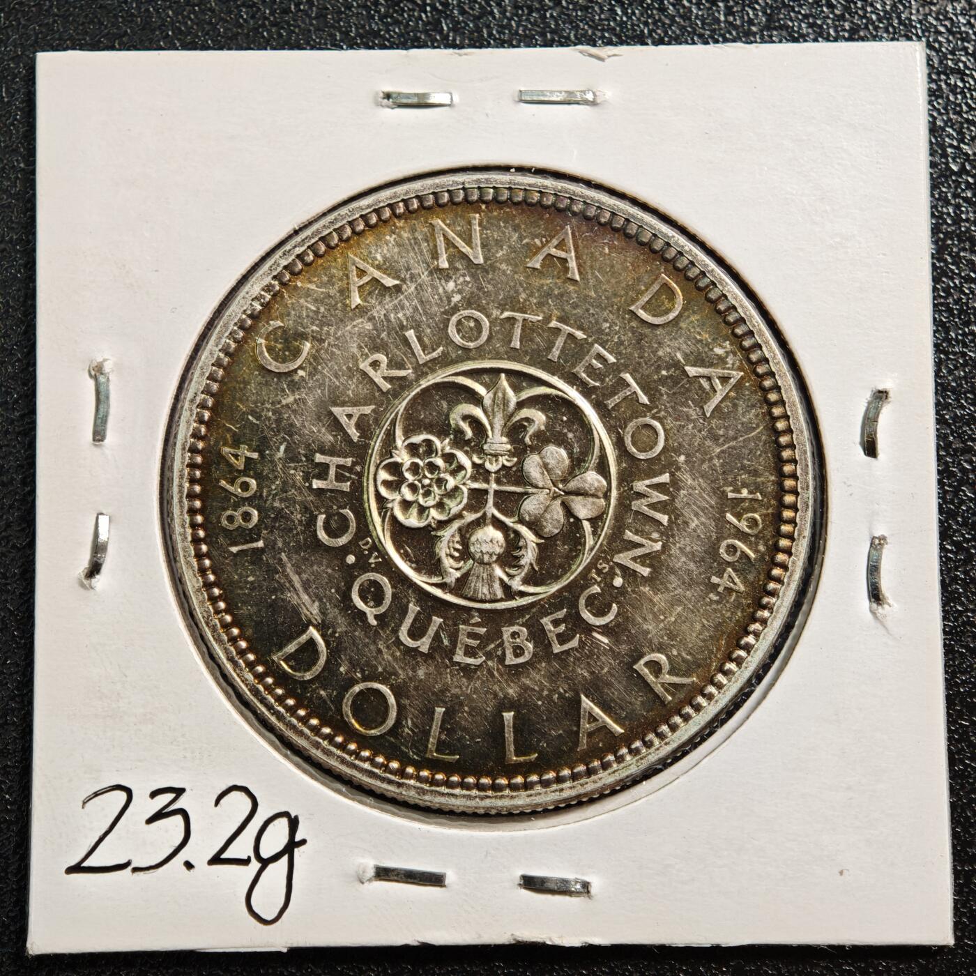 【德藏】世界币章拍卖第167期（拍品征集中~欢迎藏友联系） 老藏家集藏系列之- 1964年 加拿大1元银币 800银 重约：23g 入册20余年·附有当年购入价