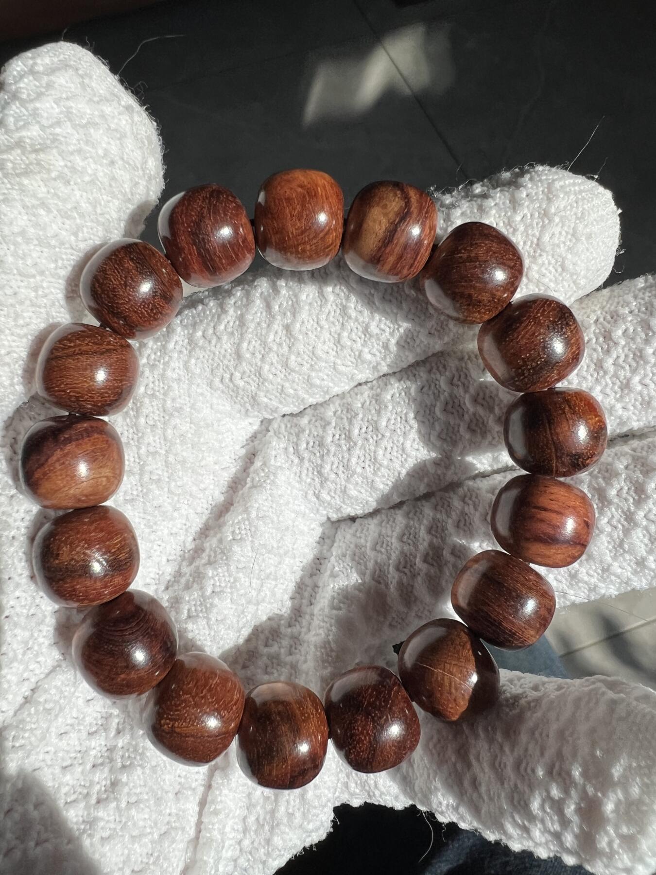 零元拍：海南黄花梨老型珠手串：11.5/10MM