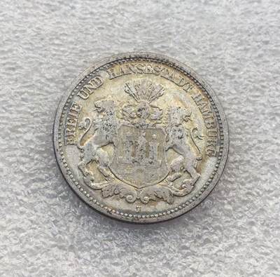 世界钱币专场拍卖 每周二开拍 - 1876年德国汉堡自由市双狮2马克银币