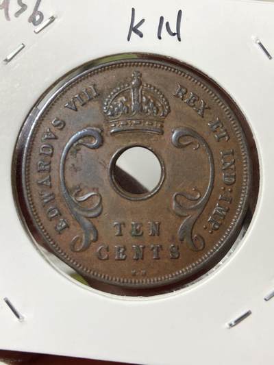 2026年第三十五场(总第二百零四场）外国精品纸夹币场(免佣金) - 英属东非1936单年份10分(爱德华八世时期，KN标金斯诺顿厂造)