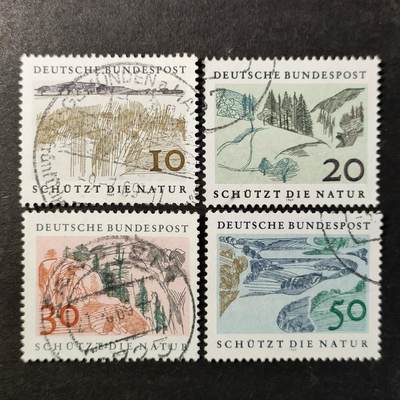 ↓君缘收藏761期☞钱币邮品↓无佣金、可寄存、满30元包邮  - 德国邮票西德，1969年自然保护年·自然风光邮票4全，有2套随机发一套