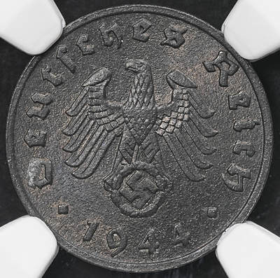 修遠堂世界钱币第107期 - NGC MS62 1944年德三1芬尼锌币 E厂铭