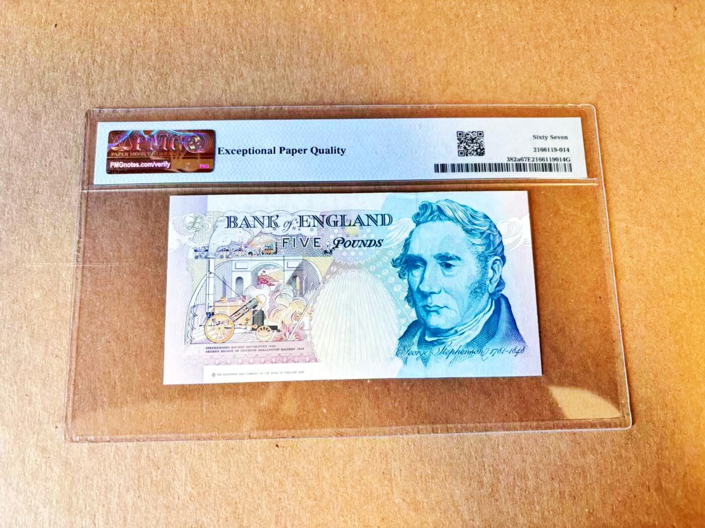 【Blue Auction】世界纸币精拍第794期——18级TOP拍卖/信誉/品质/专业/高效💫 【无47】英国 1990年5镑  PMG67EPQ 