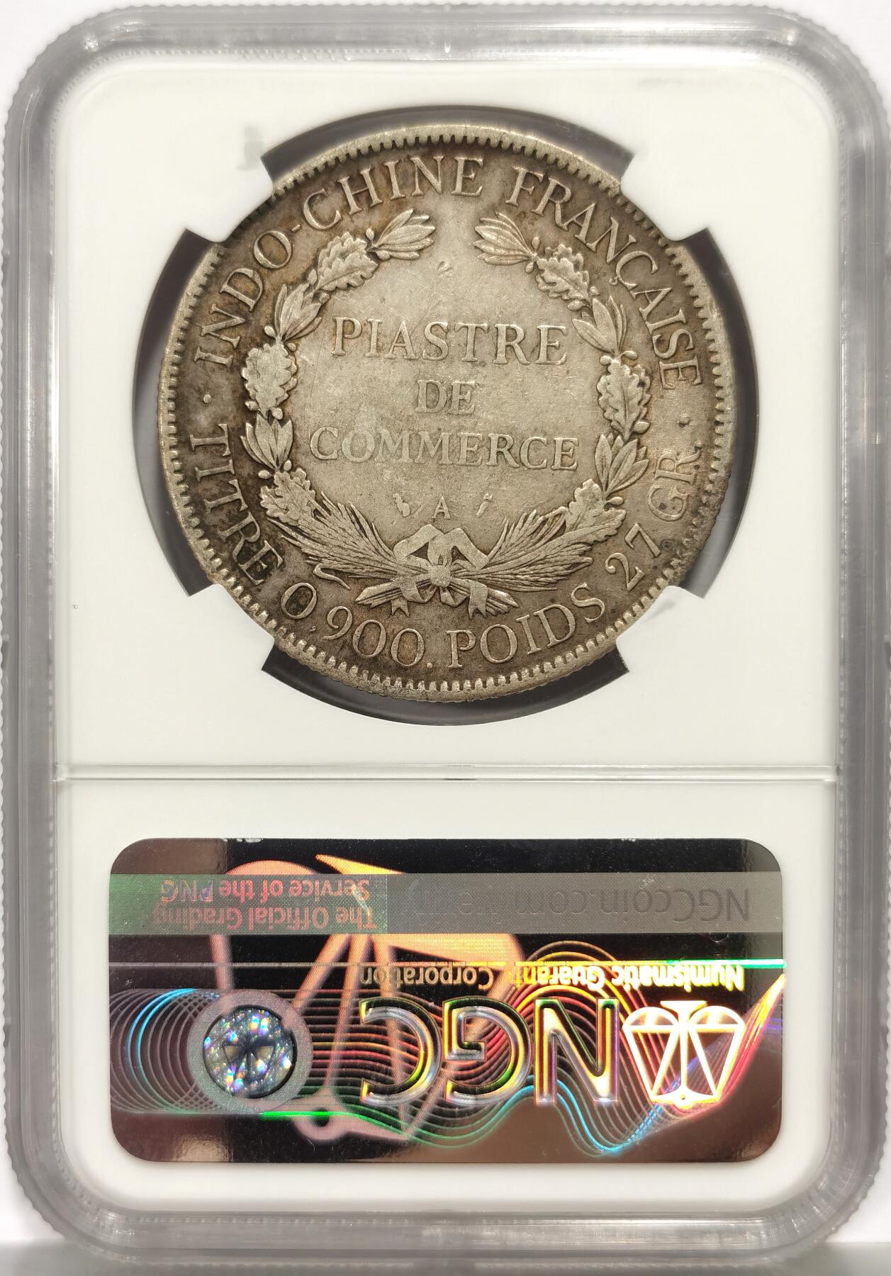 博洋堂世界钱币拍卖第164期（全场包邮） NGC XF45 法属印支1895年普重坐洋银币 少见年份 N盒更高分仅48枚