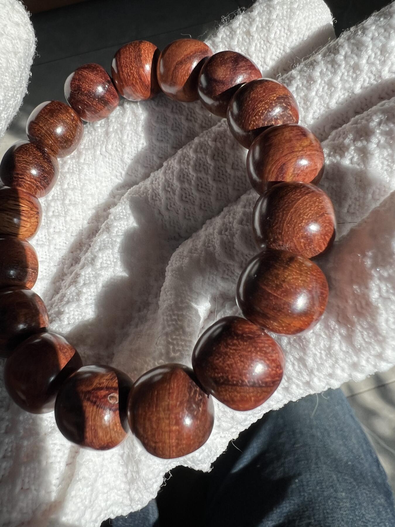 零元拍：海南黄花梨老型珠手串：11.5/10MM