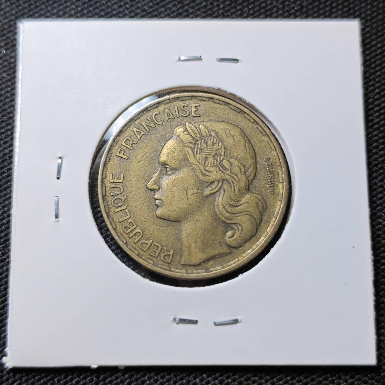 KK钱币收藏小铺   第405期 2月预留时间 周末发货 1953法国50法郎 