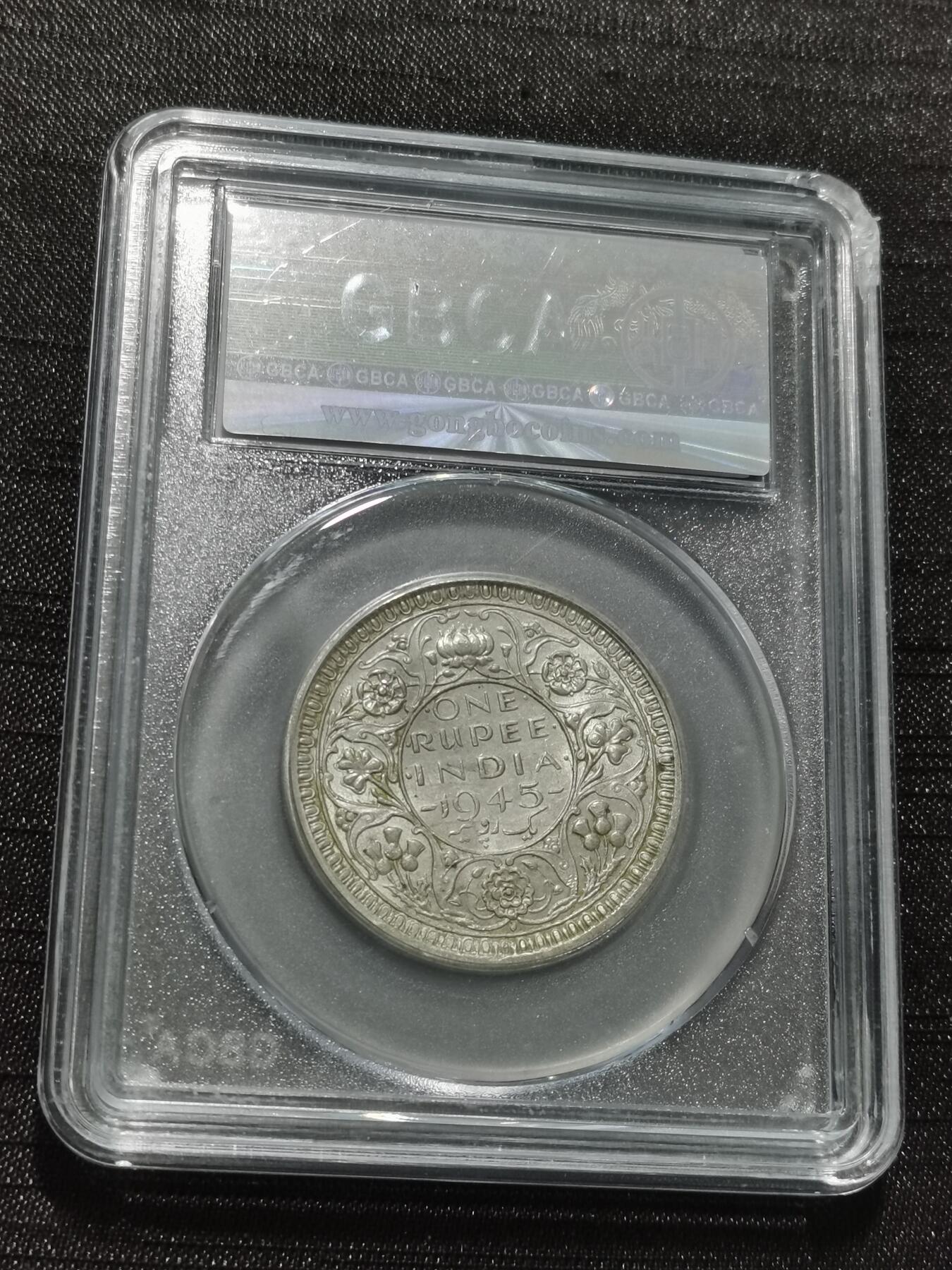 天下钱庄专场欢迎参拍 乔治六世印度卢比，盒子有磕