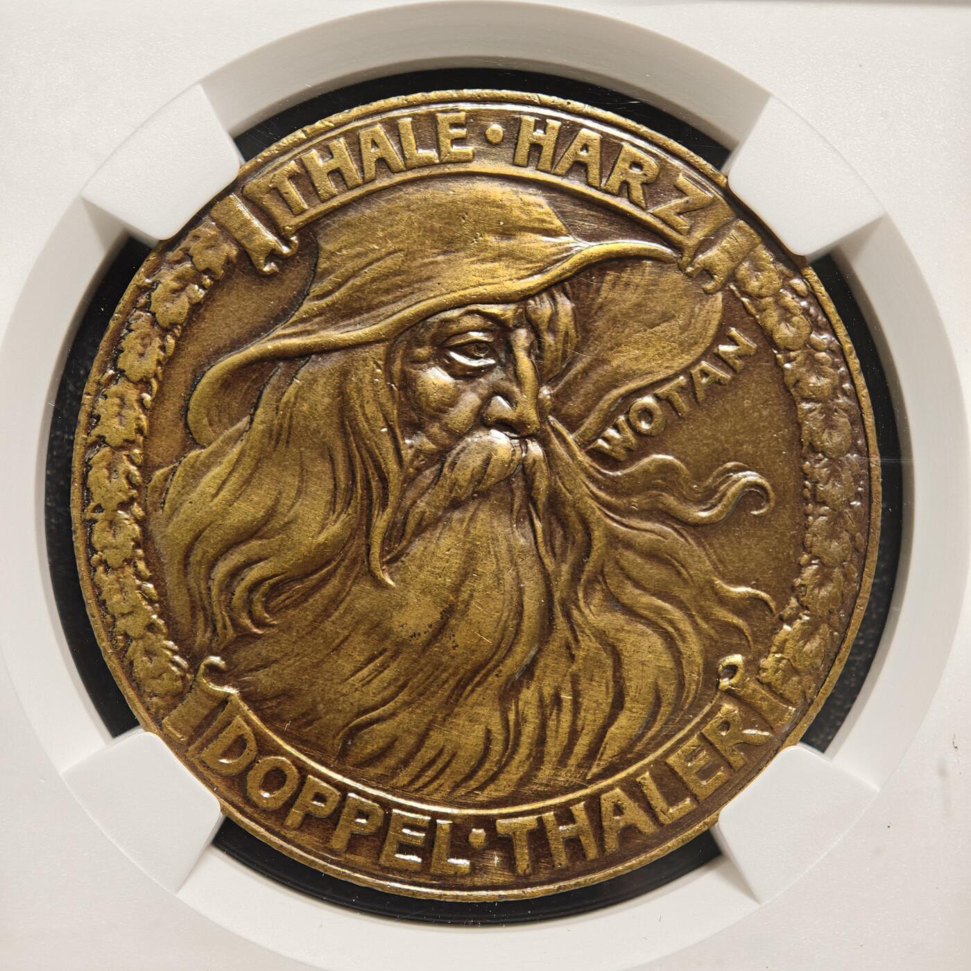 【德藏】世界币章拍卖第167期（拍品征集中~欢迎藏友联系） 德国哈尔茨沃坦双泰勒代用币铜章 NGC UNC 少见品种