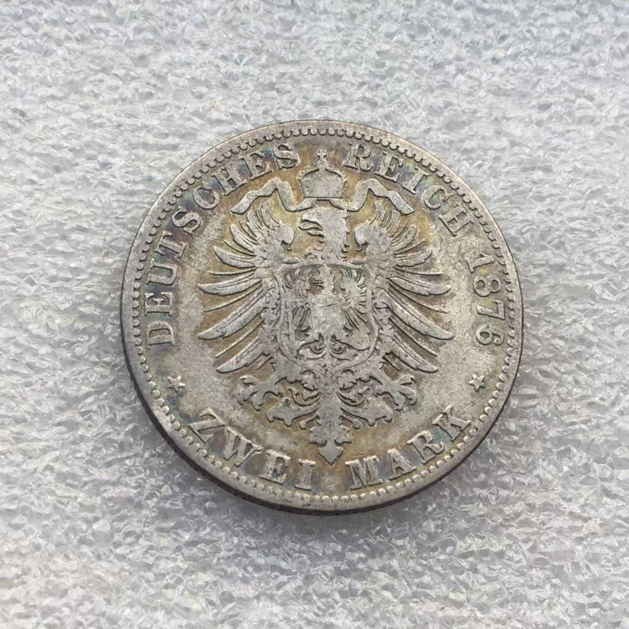 世界钱币专场拍卖 每周二开拍 1876年德国汉堡自由市双狮2马克银币