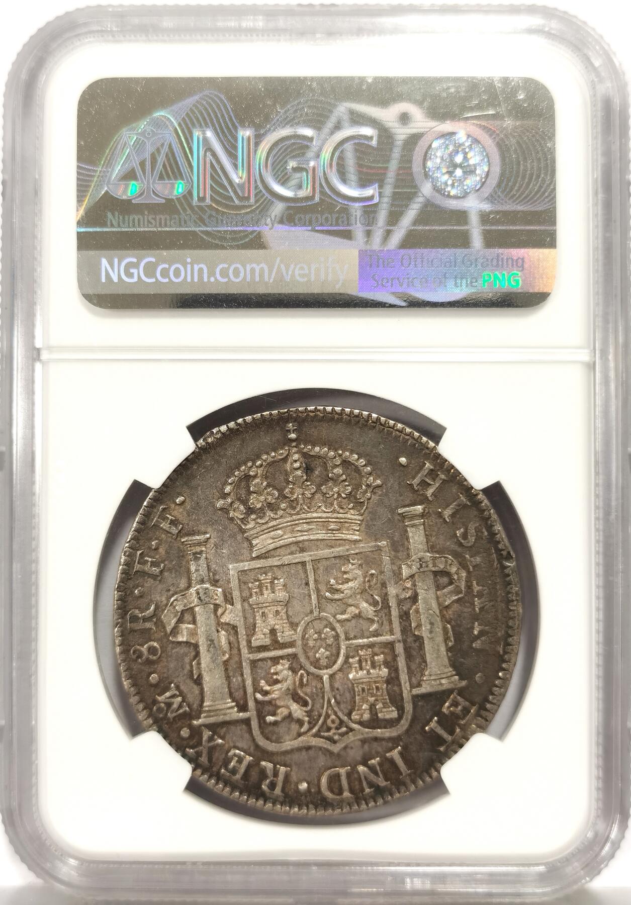 博洋堂世界钱币拍卖第164期（全场包邮） NGC AU55 西属墨西哥1778年卡三8里亚尔双柱，原味包浆，细节完美，卡三双柱好品越来越难见，国外屡拍高价。