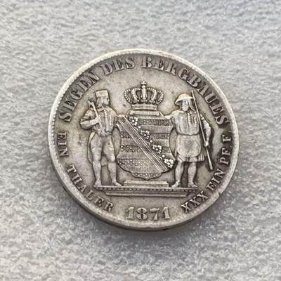 世界钱币专场拍卖 每周二开拍 - 1871年德国萨克森约翰矿业1泰勒银币