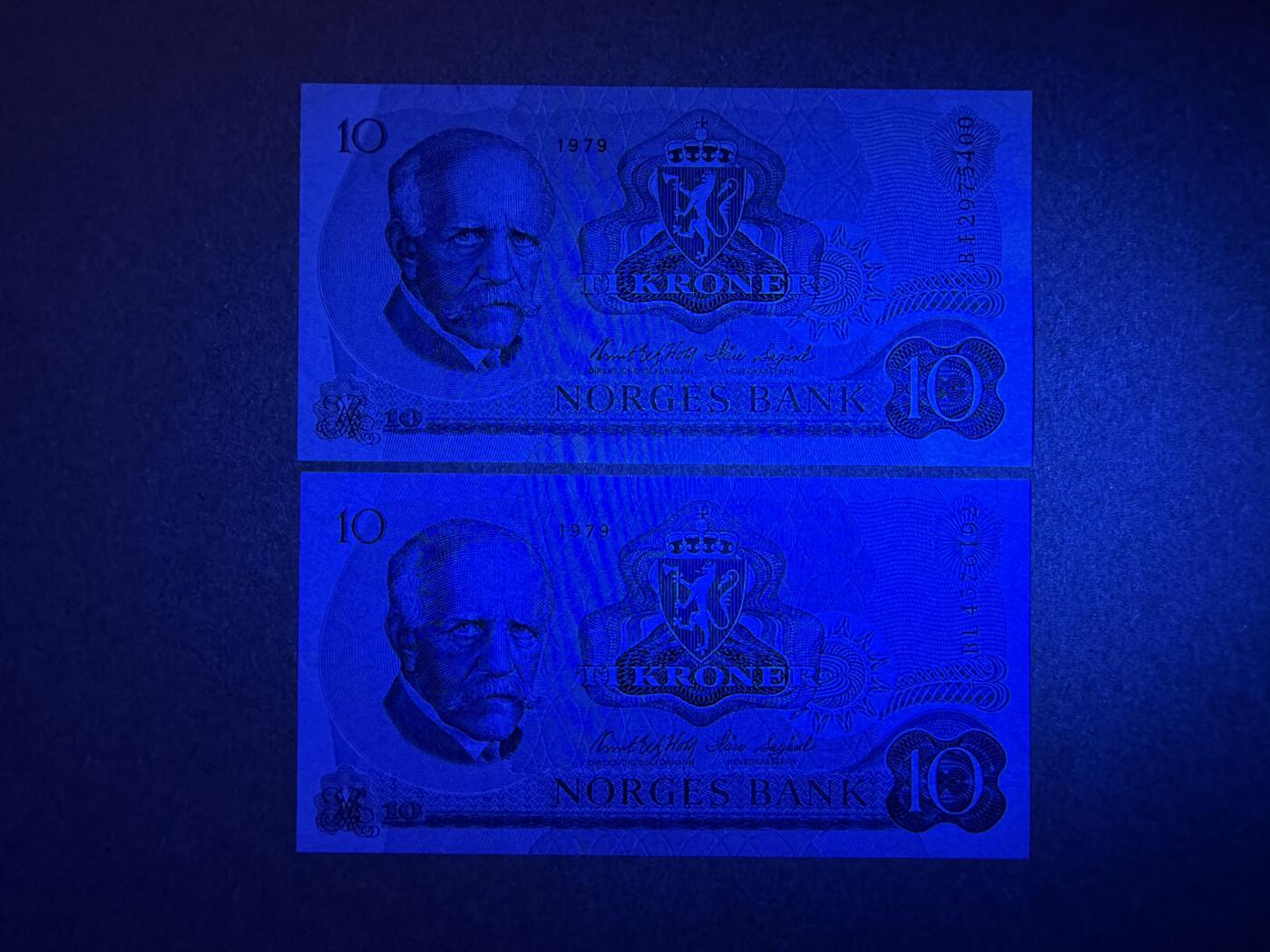 《艾美收藏》第236期-3.15周日外币畅拍 挪威10克朗2张 UNC 1979年 挪威极地探险家南森