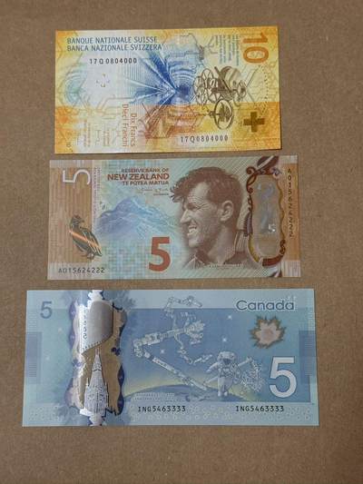 【礼羽收藏】🌏世界钱币拍卖128期 - 瑞士新西兰加拿大三张豹子号全新unc品相