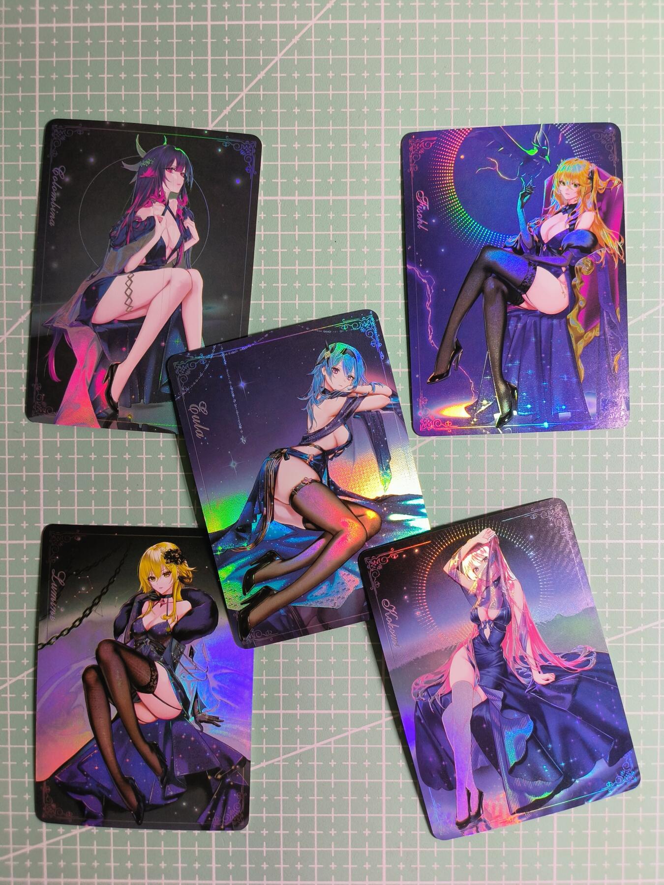 C先生卡牌 第24期  零抽层收拍品，送拍加微私聊 【彩闪】游戏《原神》5张