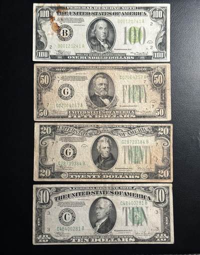 丙午马年三月第二场 精品更新 - 稀有1934年美元一套！流通品相。当年白银仅仅1.29$/盎司！180$折白银价值高达8万多！