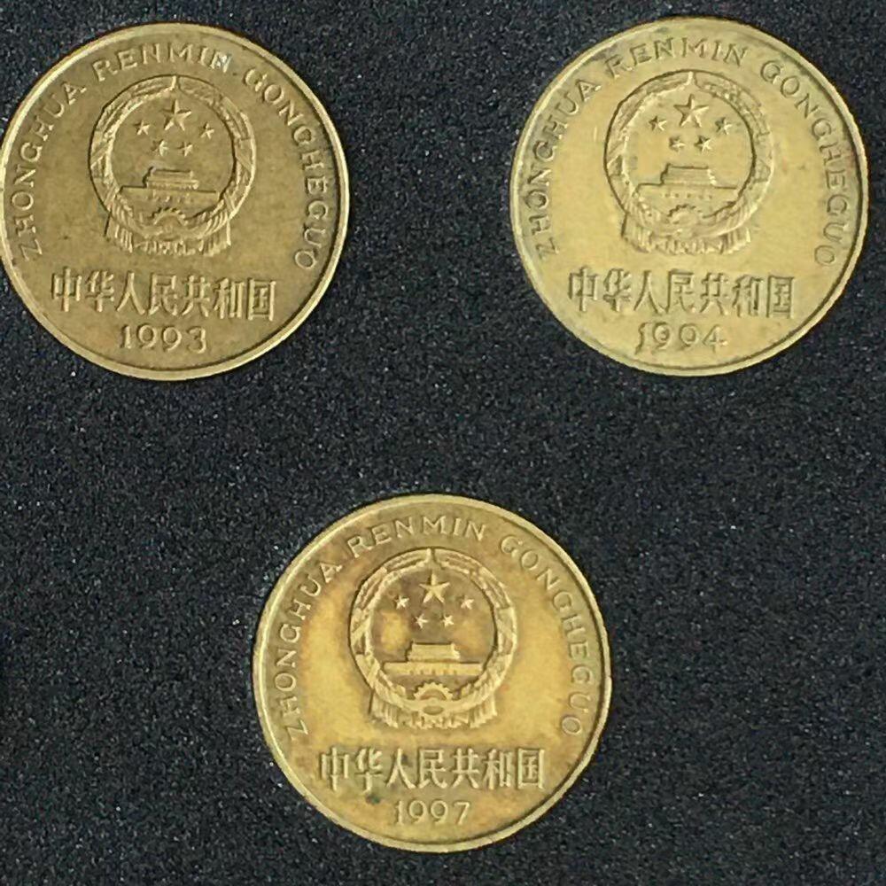      国徽精铜梅花伍角5角大全套库存硬币旧藏文玩艺术收藏