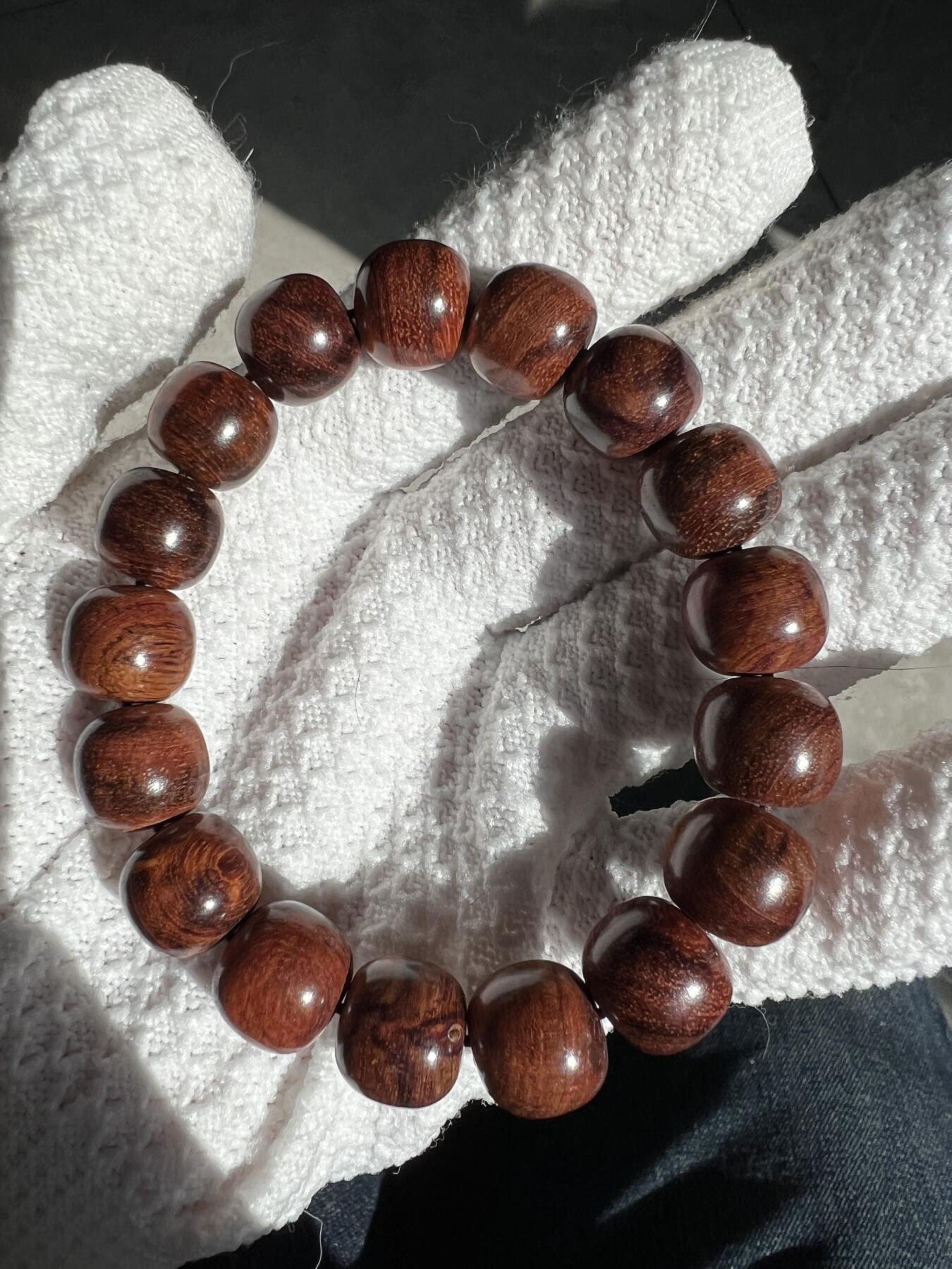 零元拍：海南黄花梨老型珠手串：11.5/10MM