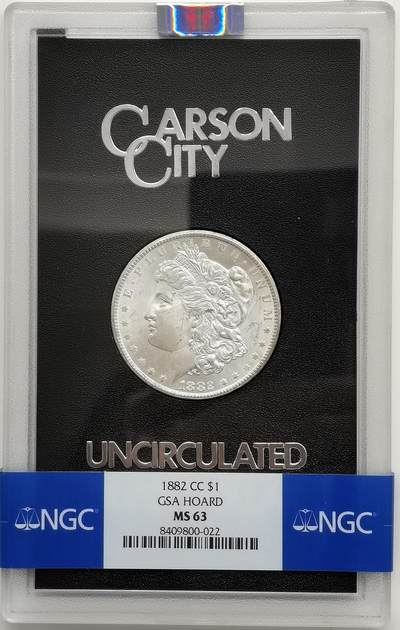 博洋堂世界钱币拍卖第164期（全场包邮） - NGC MS63 美国1882CC摩根银币，GSA窖藏