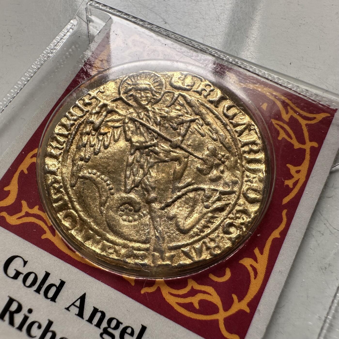 🌹外币初藏🌹🐯2026年第28场   每周二四六晚8️⃣点 接代拍 英国理查三世1483年-1485年天使金币锡制复制品24mm8g