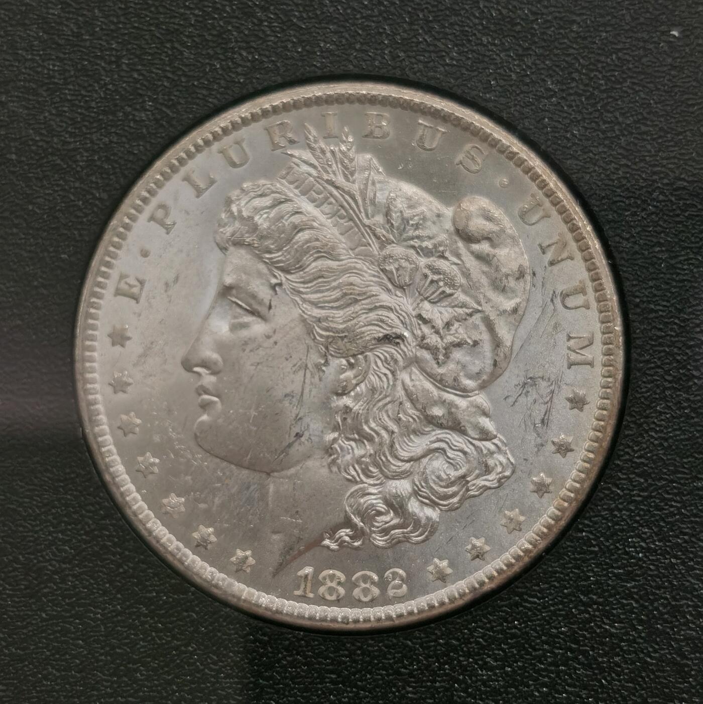 博洋堂世界钱币拍卖第164期（全场包邮） NGC MS63 美国1882CC摩根银币，GSA窖藏