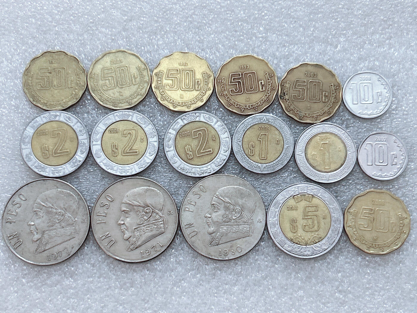 第一海外回流一元起拍收藏 散集专场  第303期 墨西哥硬币🇲🇽17枚