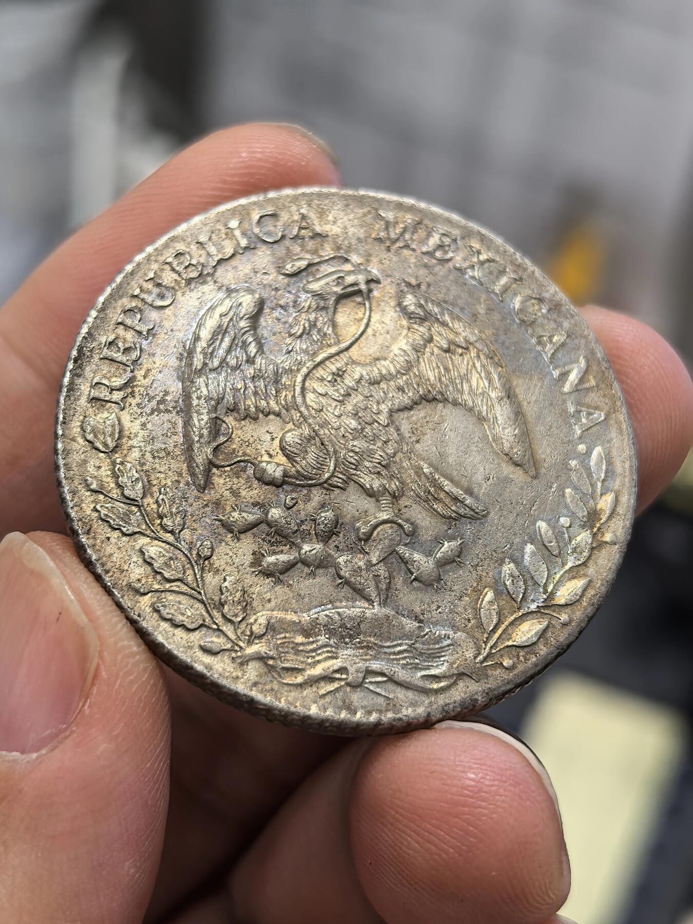 博洋堂世界钱币拍卖第164期（全场包邮） 墨西哥1890年GO RR版花边鹰洋8里亚尔银币，鹰羽完整，字口压力十足