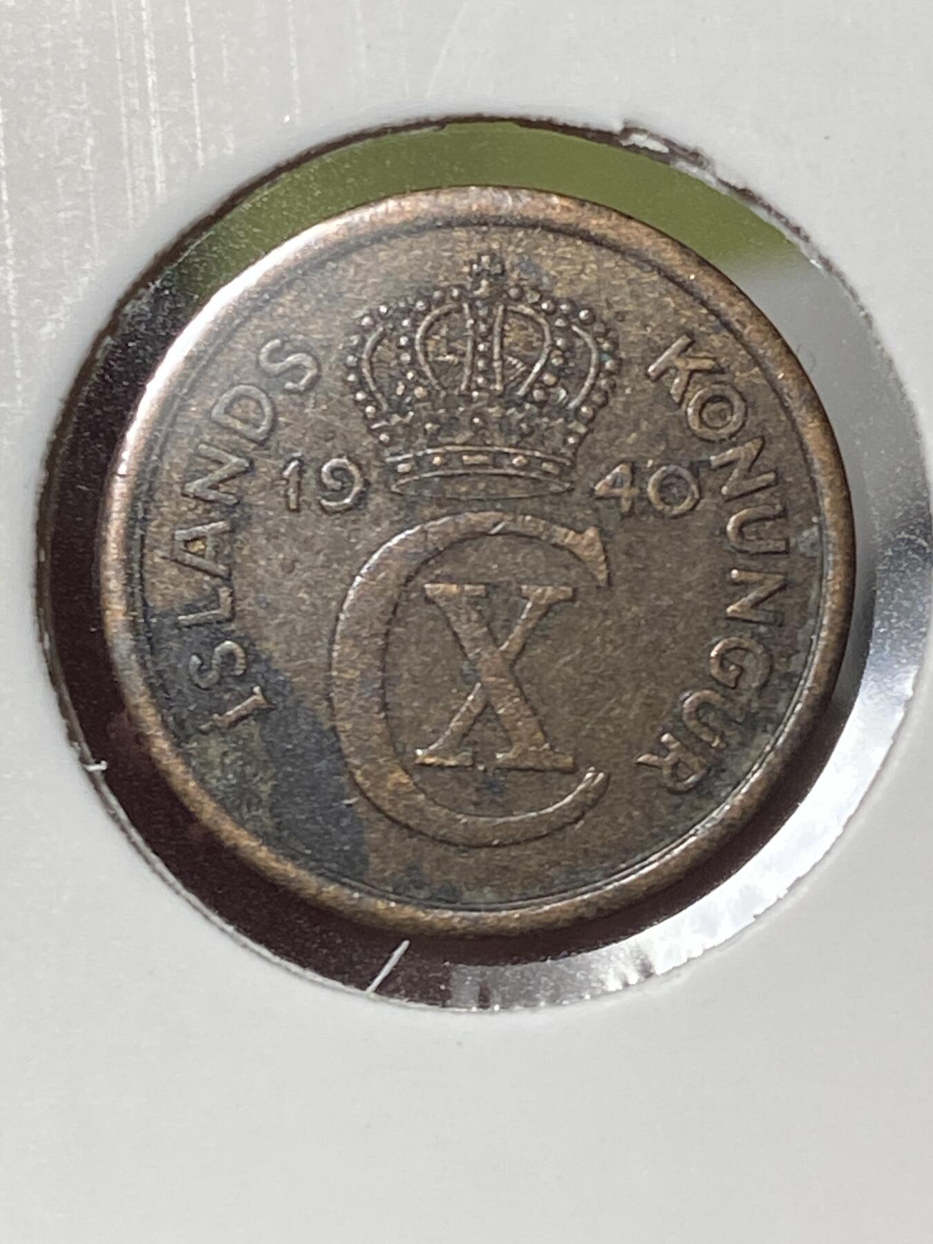 2026年第三十五场(总第二百零四场）外国精品纸夹币场(免佣金) 丹属冰岛王国🇮🇸1940年1厄尔(克里斯蒂安十世时期，无标版，首发年仅发行2年)