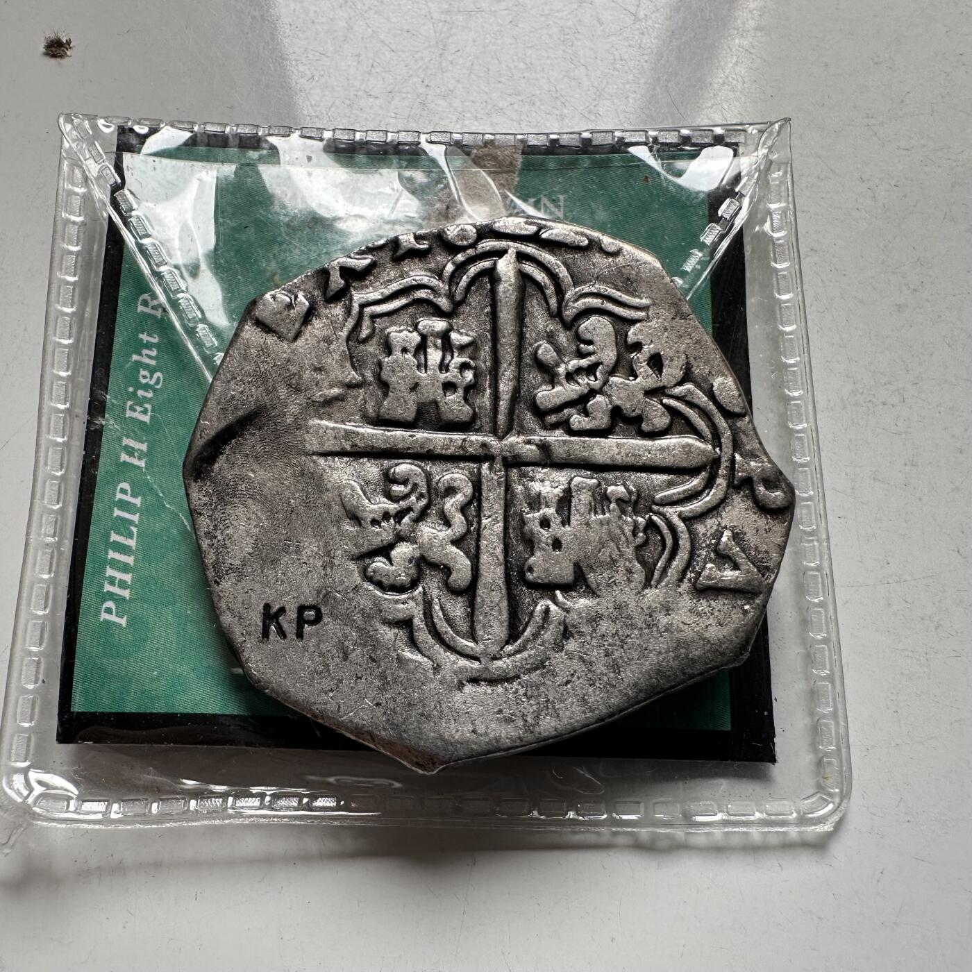 🌹外币初藏🌹🐯2026年第28场   每周二四六晚8️⃣点 接代拍 西班牙腓力二世1556年-1598年八里亚尔银币锡制复制品32mm12g