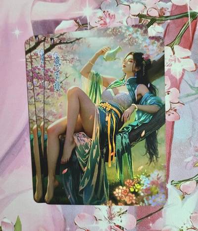 满赠PR！！龙虎卡牌-七八场（满200元包邮，无佣金，每周六结拍，欢迎送拍） - 压纹彩闪3张 鸡腿佳人录 鱼玄机 三渐变（第三张很艺术）