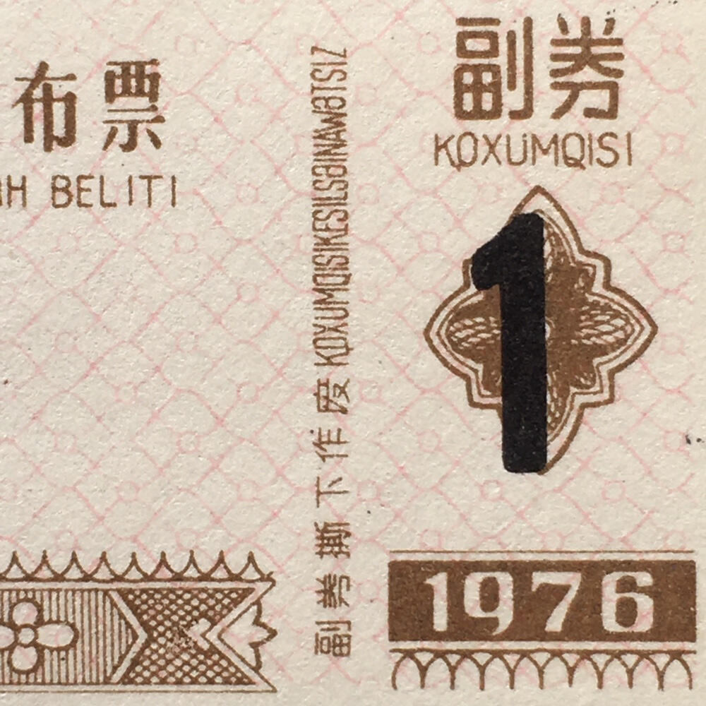       稀少1976年新疆双语奖售布票壹米全新品相未流通1小版2连体原版真品如图供应票证旧藏文玩艺术收藏