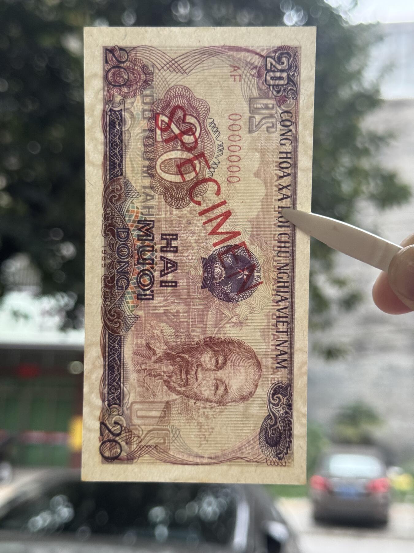 桂P钱币文化工作室拍卖第四十八期 越南1985年20盾票样，全新UNC