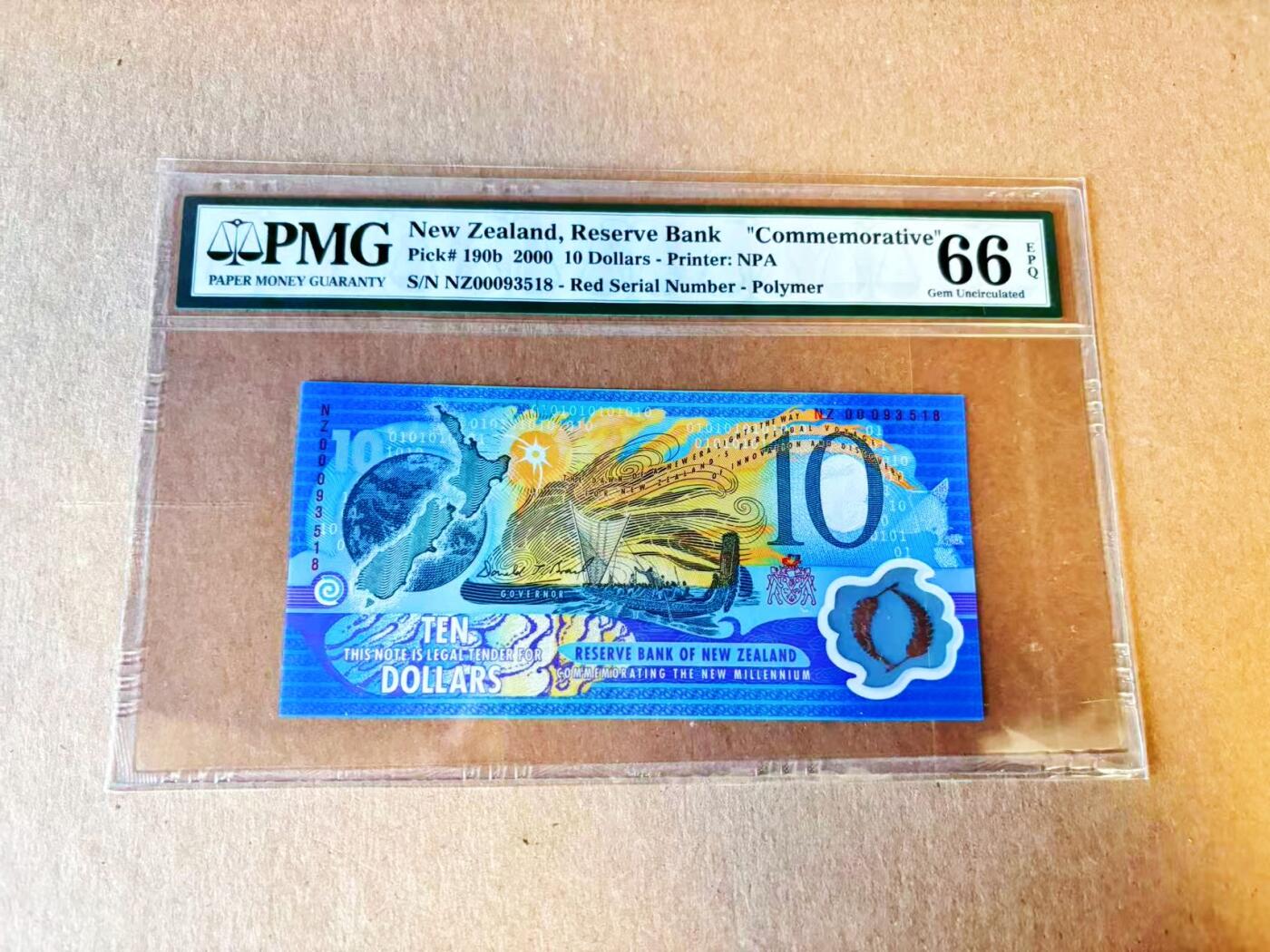 【Blue Auction】世界纸币精拍第794期——18级TOP拍卖/信誉/品质/专业/高效💫 【无47】新西兰 2000年10元  PMG66EPQ 