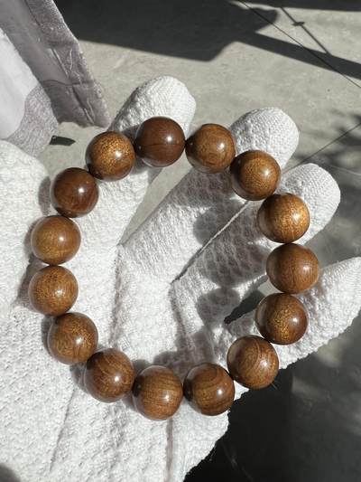 零元拍：金丝楠圆珠手串，15MM 金丝满满，满手留香 - 零元拍：金丝楠圆珠手串，15MM 金丝满满，满手留香