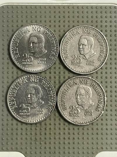 2026年第34场各国散币拍卖（总第184场） - 菲律宾25分4枚