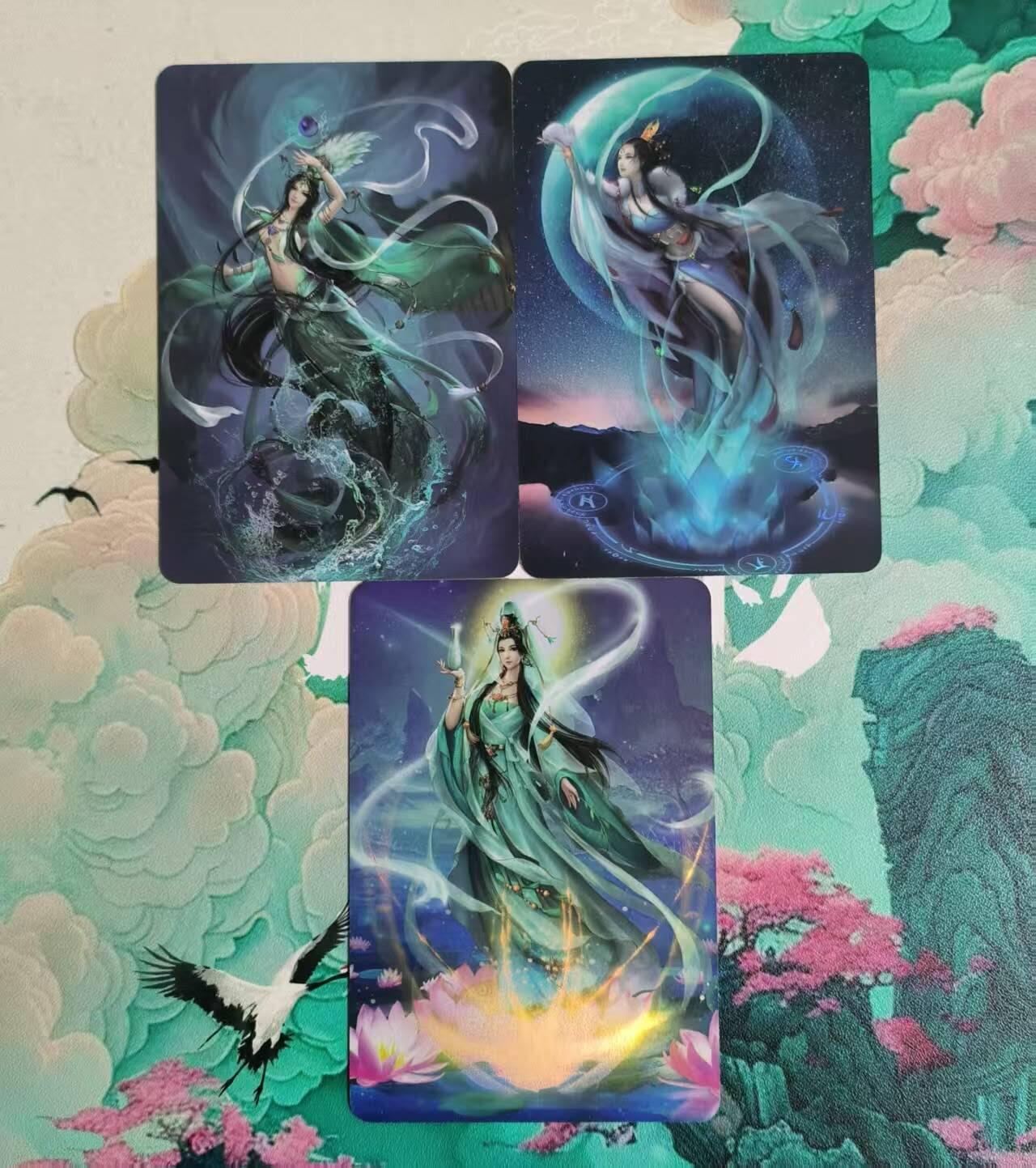 满赠PR！！龙虎卡牌-七八场（满200元包邮，无佣金，每周六结拍，欢迎送拍） 彩闪3张 宁缺 神话三美（女娲 嫦娥 观音）