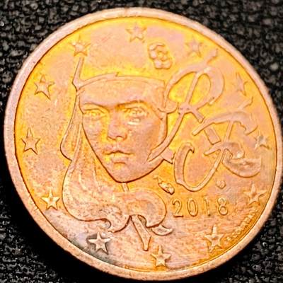泉币菌-第207场-拍品多 请提前出价 - 欧元 法国2018年2欧分硬币 玛丽安娜 