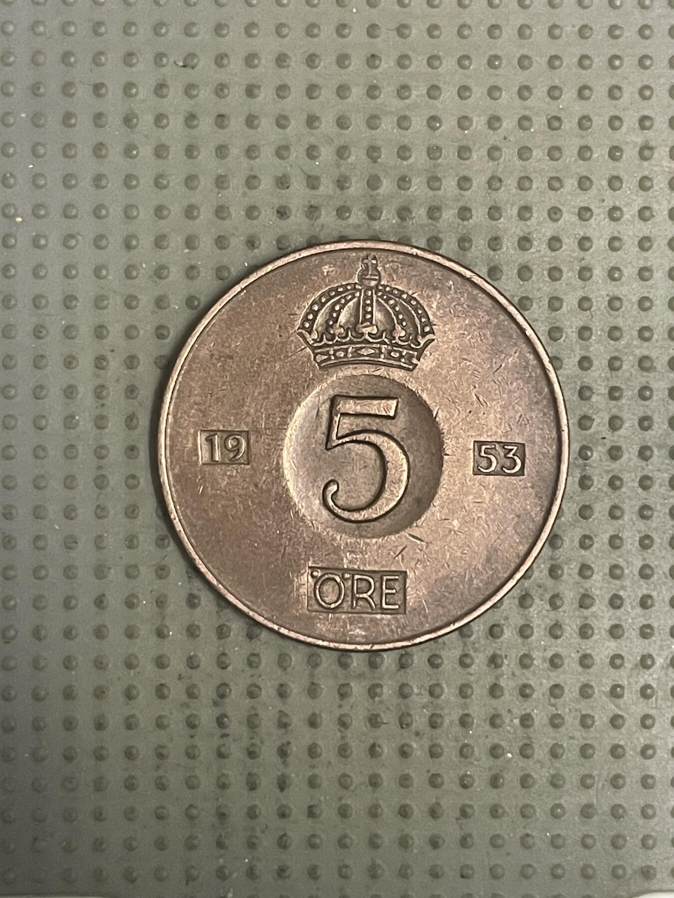 2026年第33场各国散币拍卖（总第183场） 瑞典1953年5欧尔