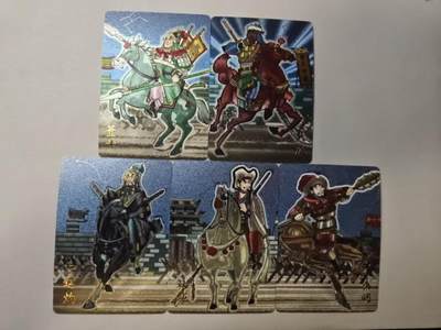 满赠PR！！龙虎卡牌-七八场（满200元包邮，无佣金，每周六结拍，欢迎送拍） - 粗闪5张 忠义罡煞五虎篇 于文龙 - 梁山五虎 一套