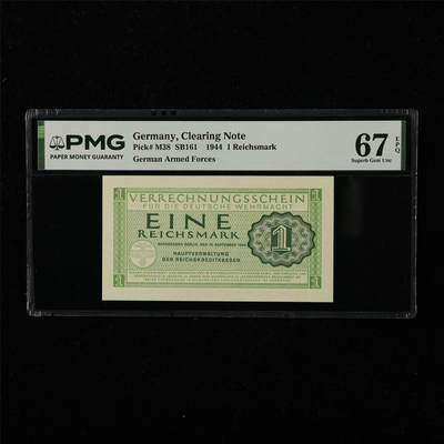 【亘邦集藏】第222期拍卖 - 1944年 德国1马克 PMG 67EPQ 2435477-042