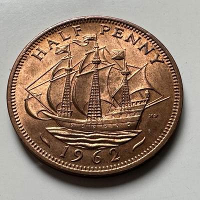 🌹外币初藏🌹🐯2026年第28场   每周二四六晚8️⃣点 接代拍 - 英国1962年伊丽莎白二世半便士