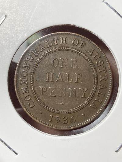 2026年第三十五场(总第二百零四场）外国精品纸夹币场(免佣金) - 好品–澳大利亚🇦🇺1936年1/2便士(乔治五世逝世年，关门年，m版墨尔本造)