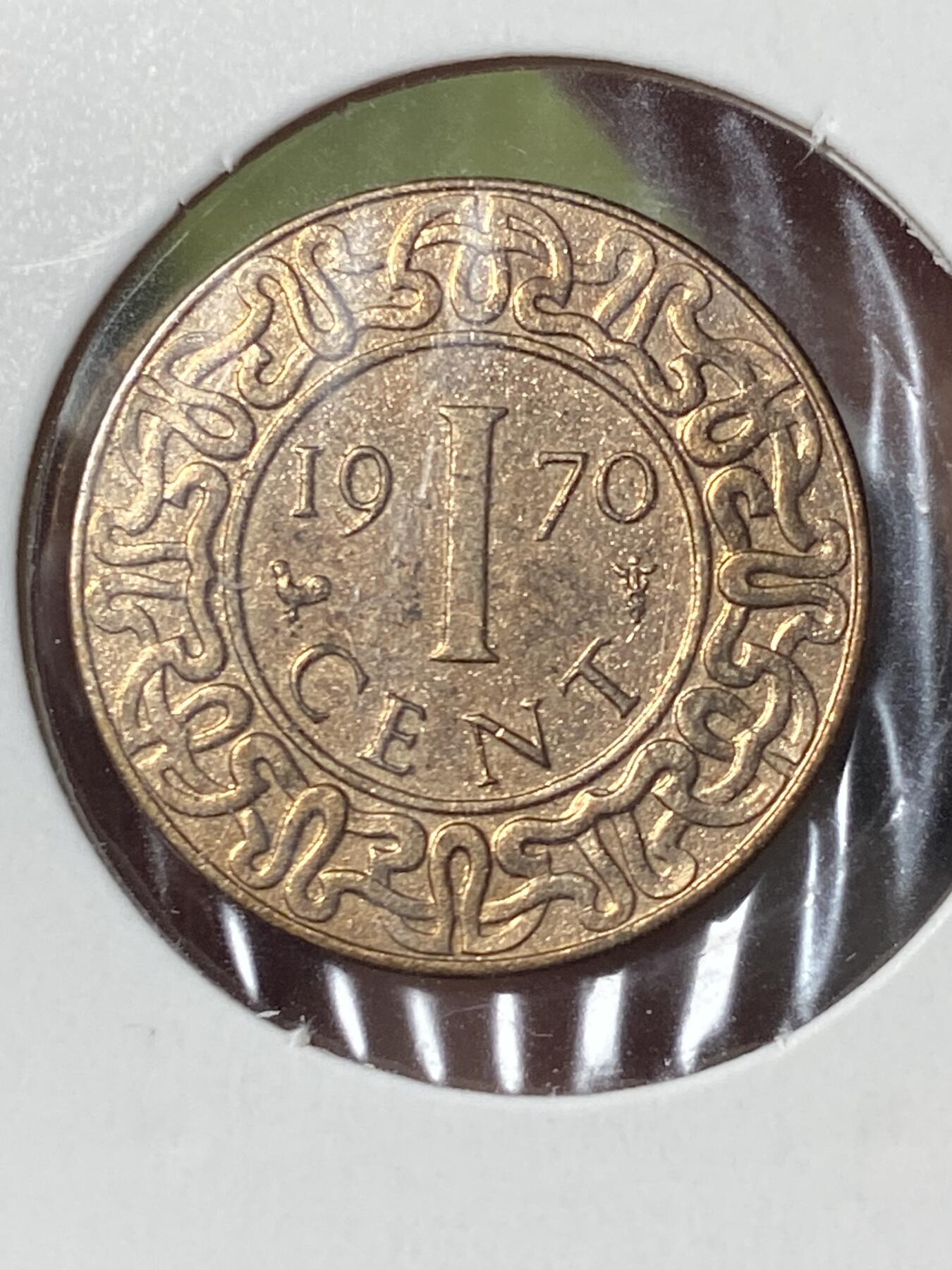 2026年第三十五场(总第二百零四场）外国精品纸夹币场(免佣金) 苏里南🇸🇷1970年1分(独立后第一套，Cock–鸡标)