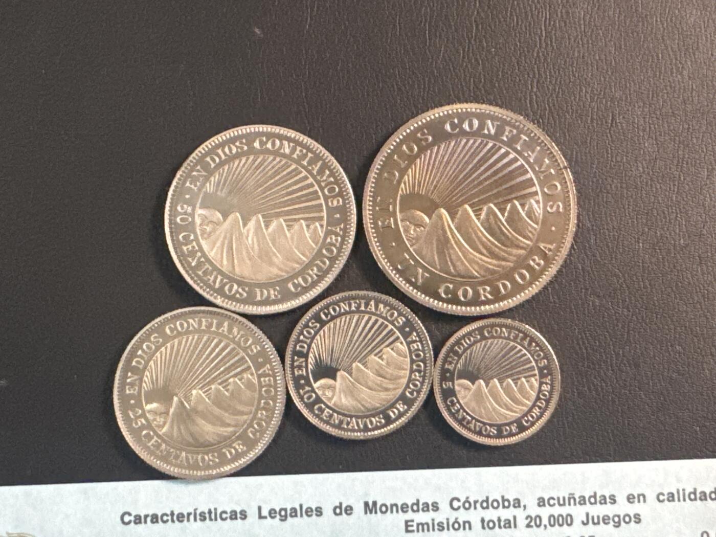 ❤️【币观天下】❤️ 第344期钱币秒杀拍卖场- 2026.3.6周五晚上6点半场 长期征集拍品  尼加拉瓜1972年5枚PR盒证齐全